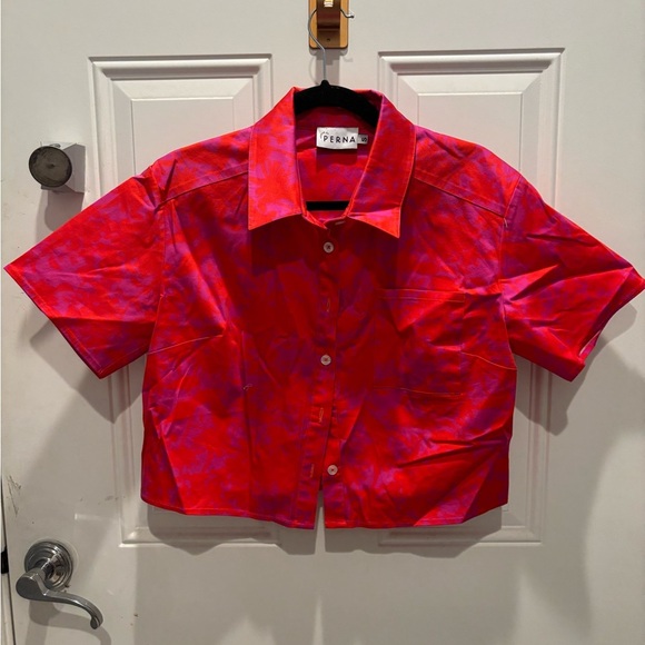 house of perna button up crop top - Picture 1 of 3